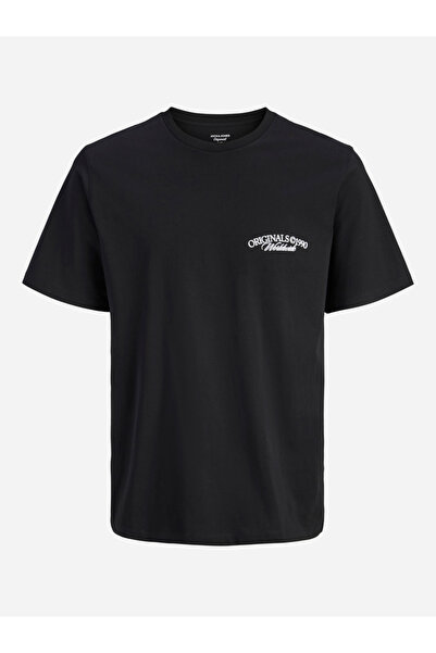 Jack & Jones Black Photo Graphic Print Cotton T-Shirt