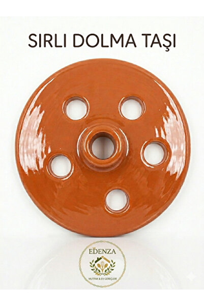 Edenza Güveç Dolma Sarma Taşı Kapağı Sırlı Çömlek 21 Cm