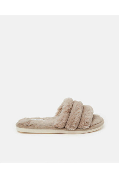 REDTAG Women Taupe Textured Mule Slippers