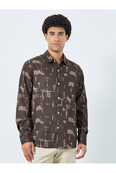 Take Two By Styli Men Abstract Print Long Sleeve Shirt