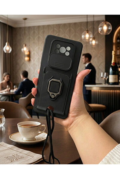 TechTrove Poco X3 ve Poco X3 Pro İçin Uyumlu Boyun Askılı Yüzüklü Stand Olabi...