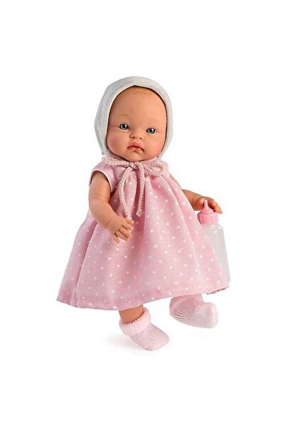 Asivil S.L. Bebelușul Alex cu rochie roz și biberon 36 cm