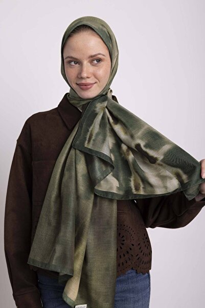 Ayshara Αρχαία Σάλια Με σχέδιο Διπλής όψης - Πράσινο Χακί