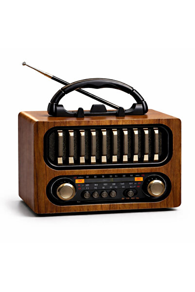 Çerçi Teknoloji Nostaji Tasarım Bluetooth Nostaljik Radyo Taşınabilir FM AM R...