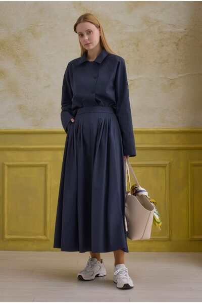 HEQA bumbac 100% Fustă Albastru Marin