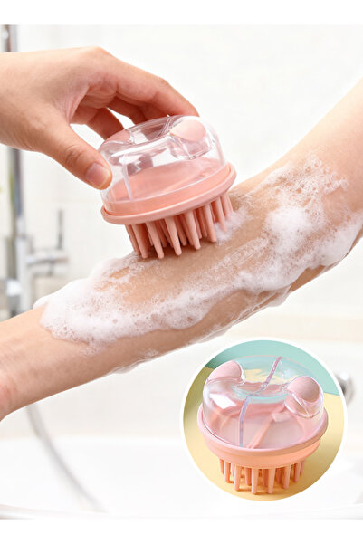 JOGAMS ليفة تدليك الجسم من السيليكون الناعم، ليفة لفروة الرأس، فرشاة تدليك ال...