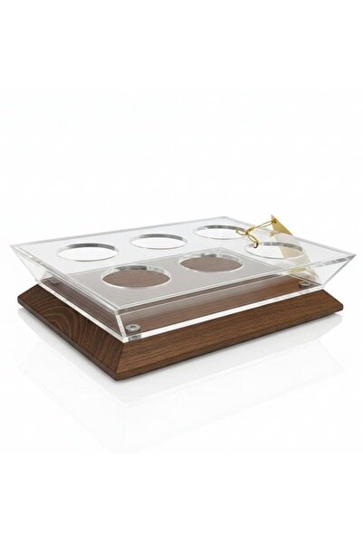Mayflower Wooden Cawa Cup Display Holder for 6 Cups with Acrylic Frame – 24×1...