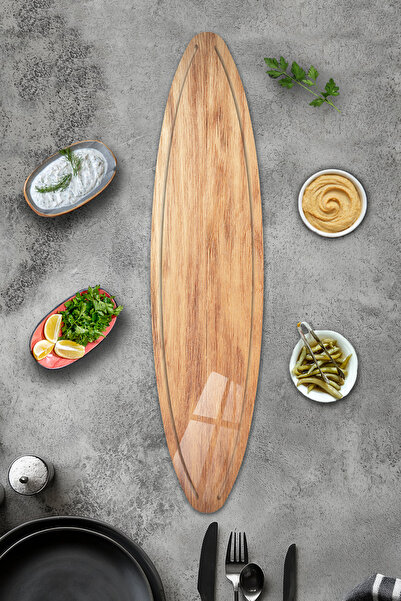 Decorita Cam Pide - Cheese - Presentation Plate |   Wooden Patterned |   75cm...