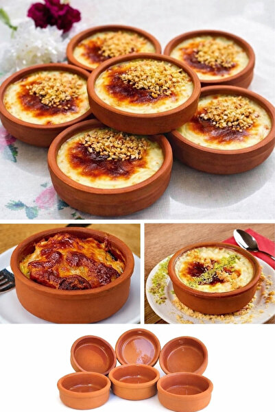 DestiHome 6 Adet Sütlaç Çömlek Kase Güveç Seti Fırın Kase Güveç Kabı Sufle Ka...