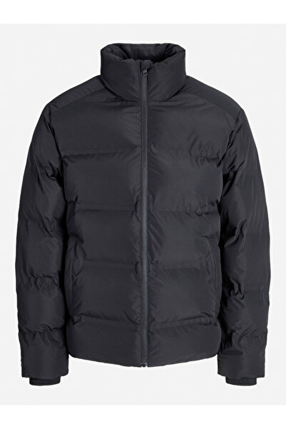 Jack & Jones Black Puffer Jacket with Zip Closure