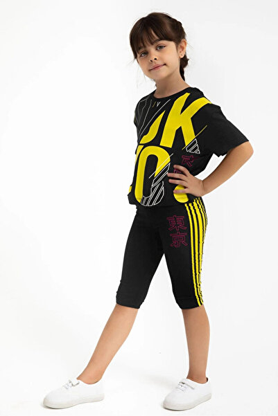 Rolypoly DEVOJČIČKI SET KAPRI LEGINGSA - CRNI