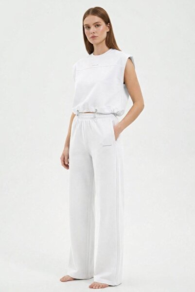 moda paketi طقم نسائي بدون أكمام مكون من قطعتين - تصميم مريح وواسع الساقين، م...