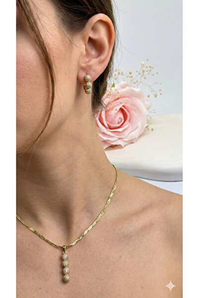 xUPING Velvet Rose 14k kuyumcu model kolye küpe takı seti Gold