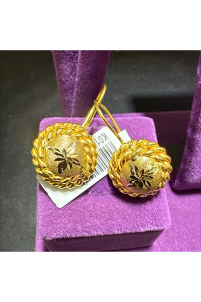 paksoy kuyumculuk 22 Ayar Altın Küpe Dorika Örgü Kıvrım Sallantılı Özel Tasar...