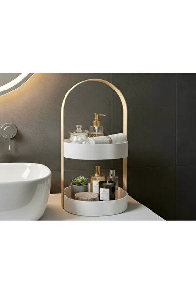 Mays3Dstudio 2 Katlı Banyo Organizer Raf – Masaüstü Kozmetik Düzenleyici Parf...