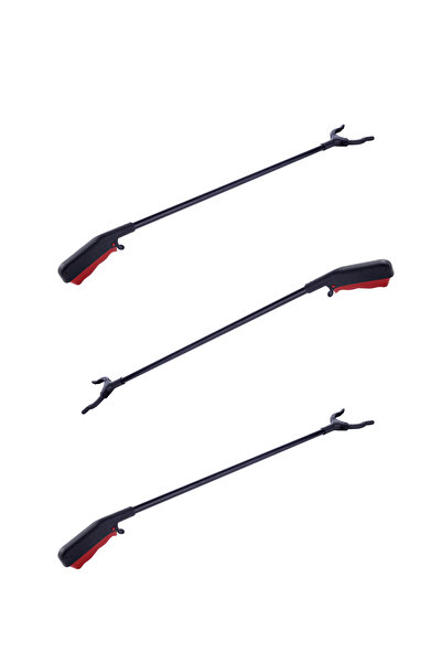 Lawazim Plastic Trash Picker 3 Piece 80cm Black Grabber Tool for Home and Out...