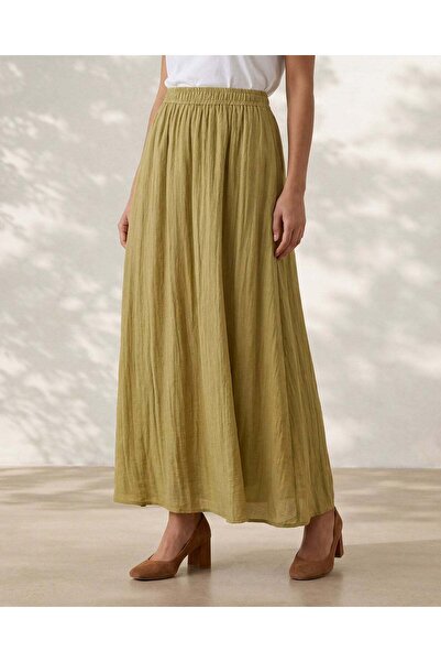 REDTAG Women Olive Casual Maxi Skirt
