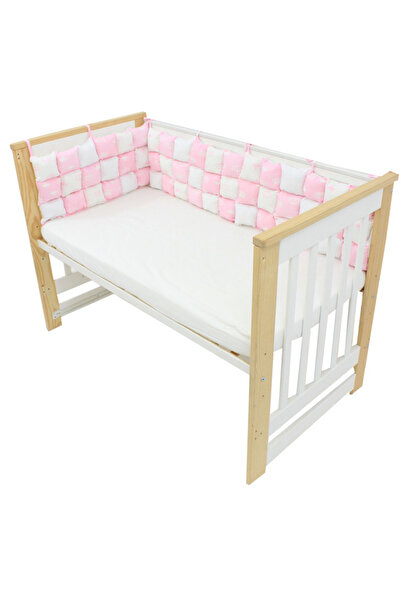 PRICHINDEL Set de 3 huse de protecție moi, bumbac, alb cu roz, 30 x 60 cm