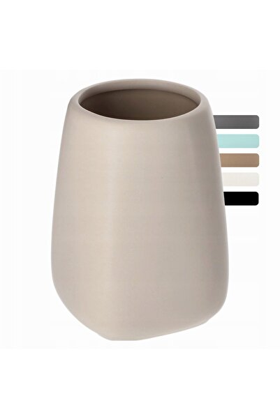 KADAX Toothbrush Cup and Toothpaste Bathroom Container Beige Ceramic