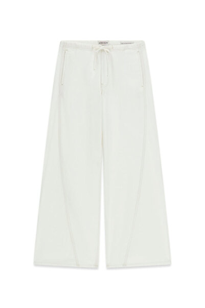 Guess Women's Palazzo Cut Lace-Up Jeans - White