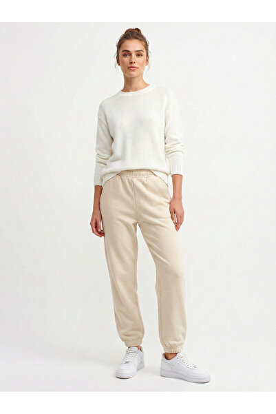 NEW JOURNAL Women's Beige 3 Thread Sweatpants Sh Brushed Inside C Pocketed J ...