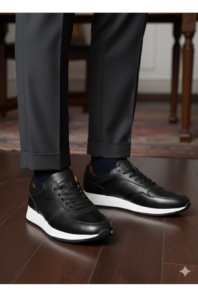 PAUL BRANCO M-26155 Black-White Genuine Leather Casual Men's Shoes