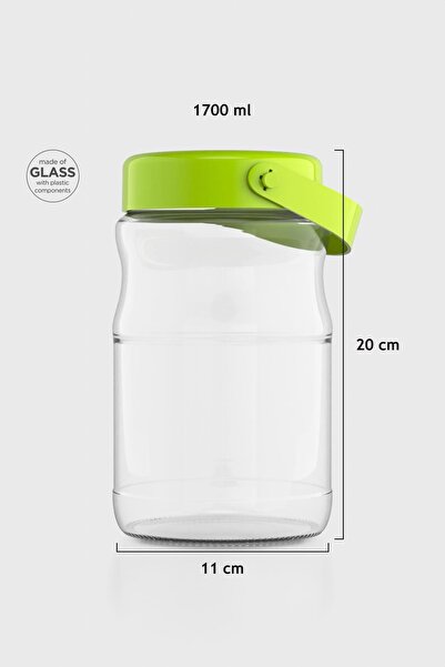 Renga Macro 1700 ml Glass Jar 131074 Green