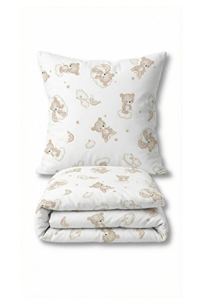 PRICHINDEL Set de 2 piese, husă de pilotă și față de pernă, Bear on Cloud cre...