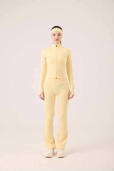 HOLLY LOLLY سترة فابيولا بتفاصيل أصابع وتفاصيل على شكل سحاب باللون الأصفر