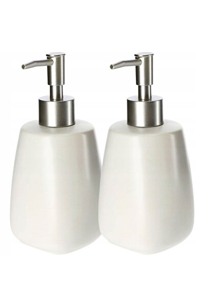 KADAX Soap Dispenser for Liquid Soap Liquid Container 400 ml White Ceramic 2 pcs