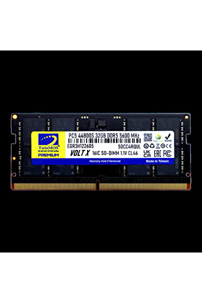 TwinMOS Tmd532gb5600s46، 32 جيجابايت، Ddr5، 5600 ميجا هرتز، Cl46، 1.1 فولت، ذ...