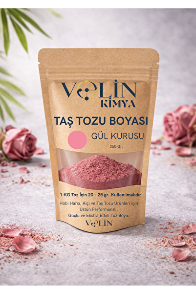 VOLIN Taş Tozu Ve Mum Boyası Gül Kurusu Renk 250 gr Hobi Harcı Renklendiricis...