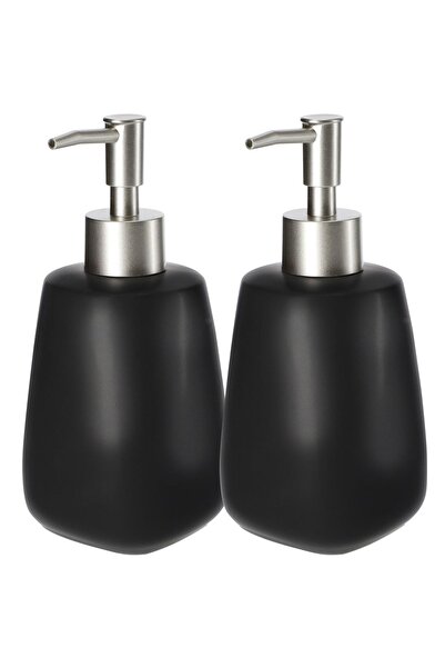 KADAX Liquid Soap Dispenser 400ml Black Ceramic 2 pcs
