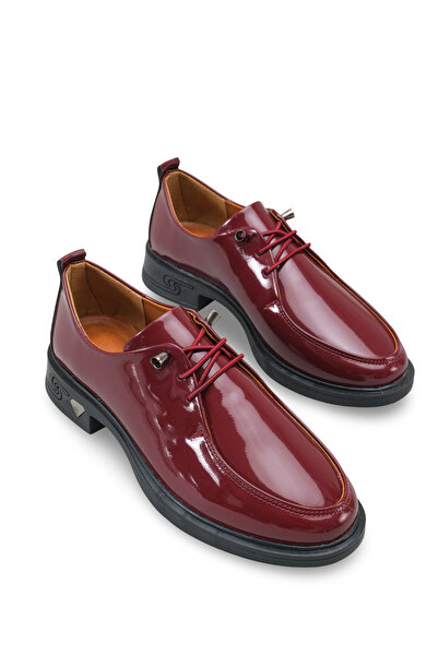 Riccon Women's Loafers 0012345 Claret Red Patent Leather