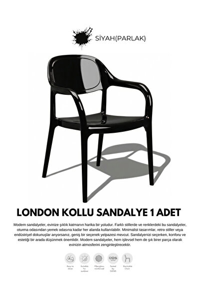 Daim Plastik LONDON KOLLU LÜX CAFE & RESTAURANT SANDALYESİ 1 Lİ