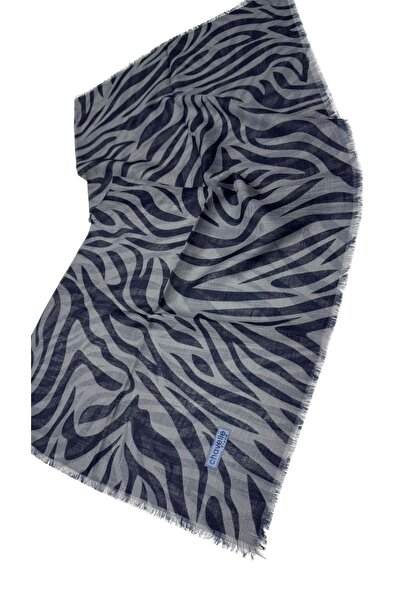 LORENDA Zebra Desenli Flamlı Yazma Eşarp