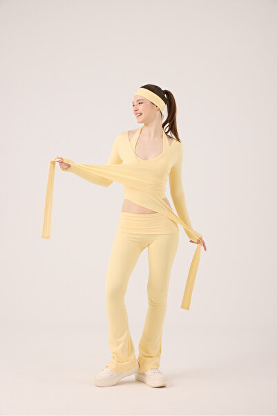 HOLLY LOLLY Tie-Detail Cropped Cut Ellen Bolero Yellow