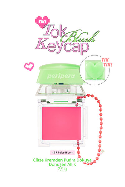 PERIPERA Ciltte Kremden Pudra Dokuya Dönüşen Allık Tok Blush Keycap (10 Pulse...