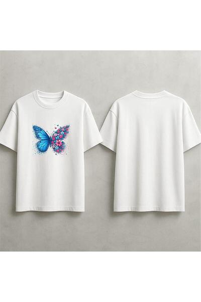 ELFERA Μπλουζάκι Unisex με στάμπα μπλε πεταλούδας