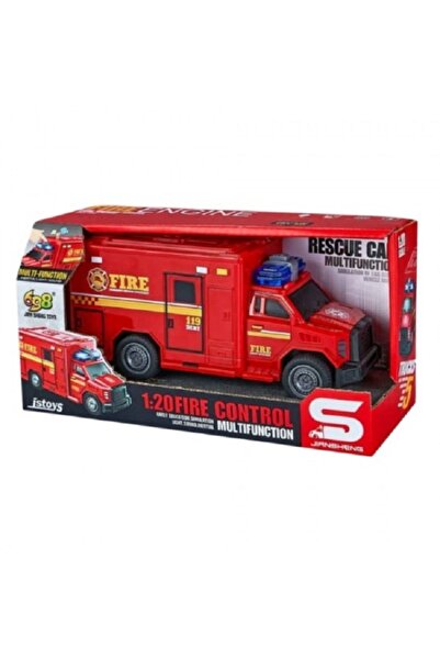 JS Toys Camion Pompieri cu frictiune, sunete si lumini, 1:20,...