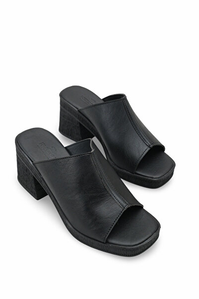 Riccon Women's Heels Slipper 0012340 Black