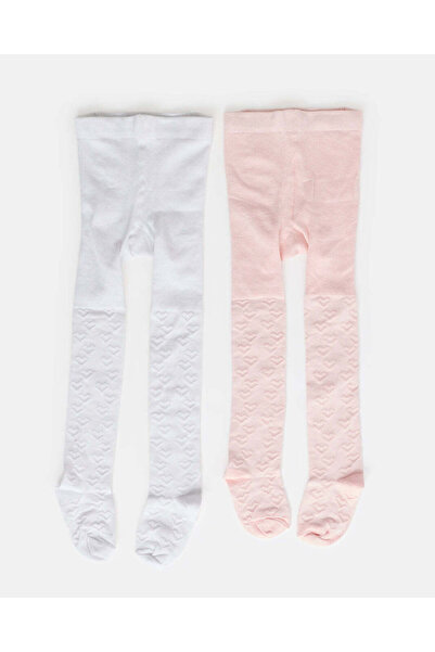 REDTAG Infant Girls Assorted 2 Piece Jacquard Knit Tights