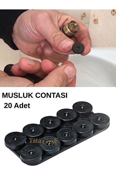 TATA CRAFT Musluk Contası 20 Adet Siyah Kauçuk Tesisat Sızdırmazlık Musluk Conta