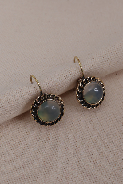 Süspüs Accessories Moonstone Round Authentic Earrings