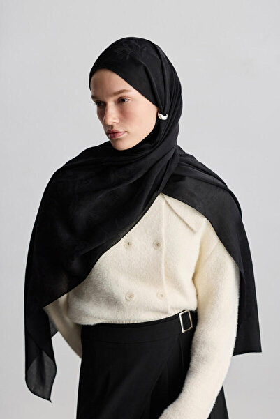 BE BLUE SİYAH MAGNOLIA MAT JAKARLI ŞAL