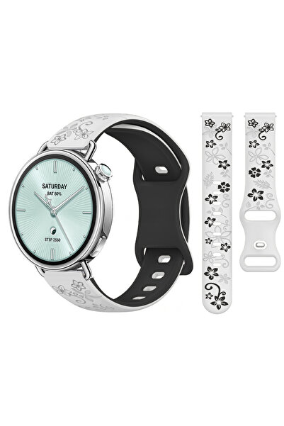 Sneezy سلك سيليكون ناعم FloraFlex C بنقشة زهور متوافق مع ساعة Mi Watch S4 مقا...