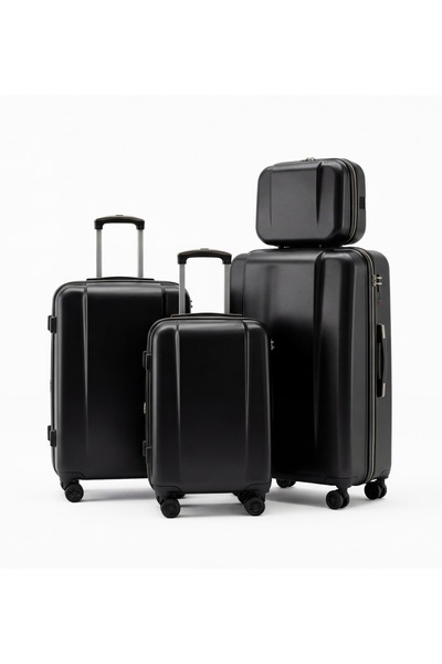 ASFAR 4 PCS ABS Travel Luggage Set 14-20-24-28 Inch Suitcase Spinner Wheels T...
