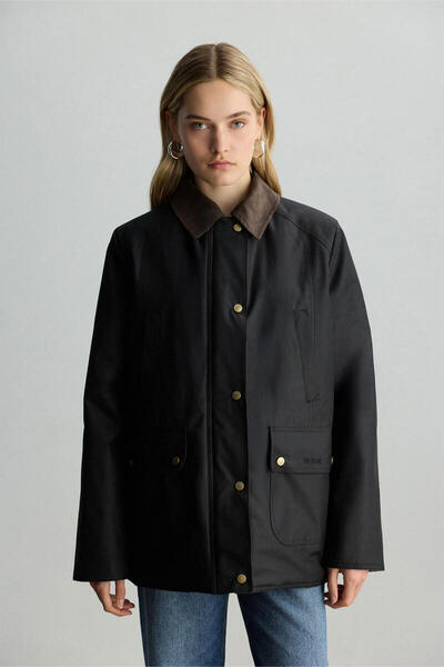 BE BLUE Black Velvet Collar Jacket