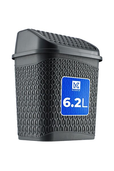 KADAX Bathroom Waste Bin for Bathroom Toilet 6.2L Tilting Container Small Gray