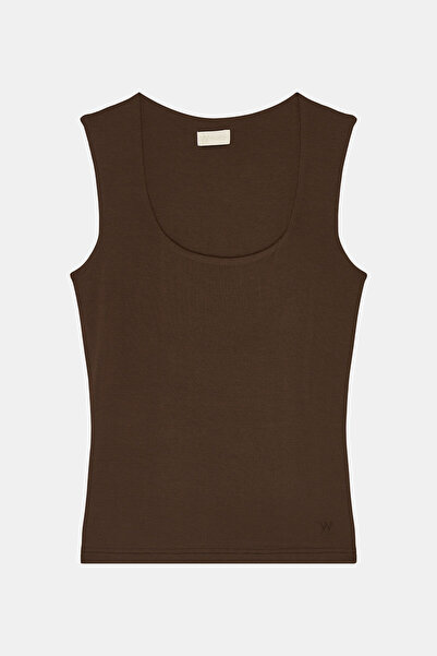 W Collection KAHVERENGİ KOLSUZ TSHIRT